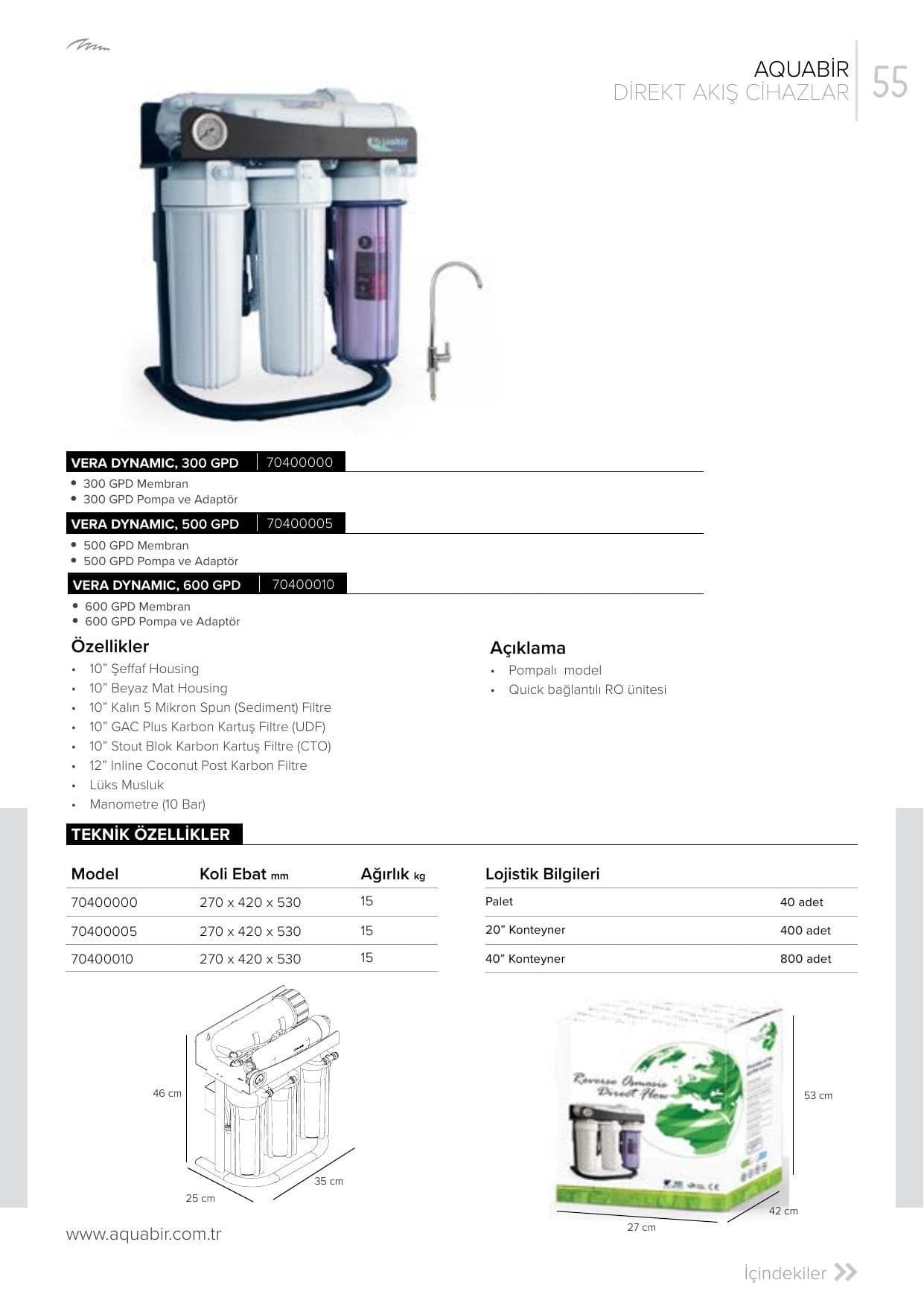 AQUABİR Vera Dynamic, 300-600 GPD